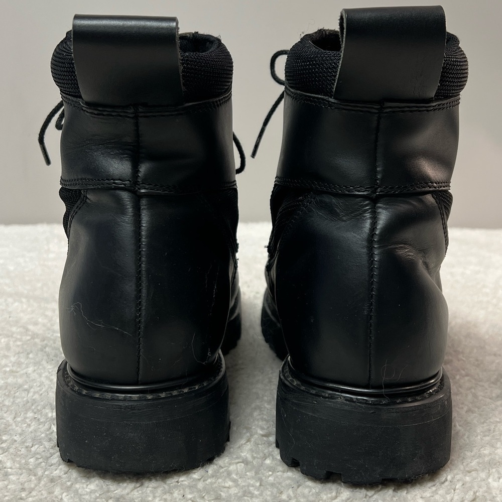 Motorcycle Boots Black Lace & Zip Oil Resistant Sole Leather Men's Size: 8.5 - Picture 6 of 9